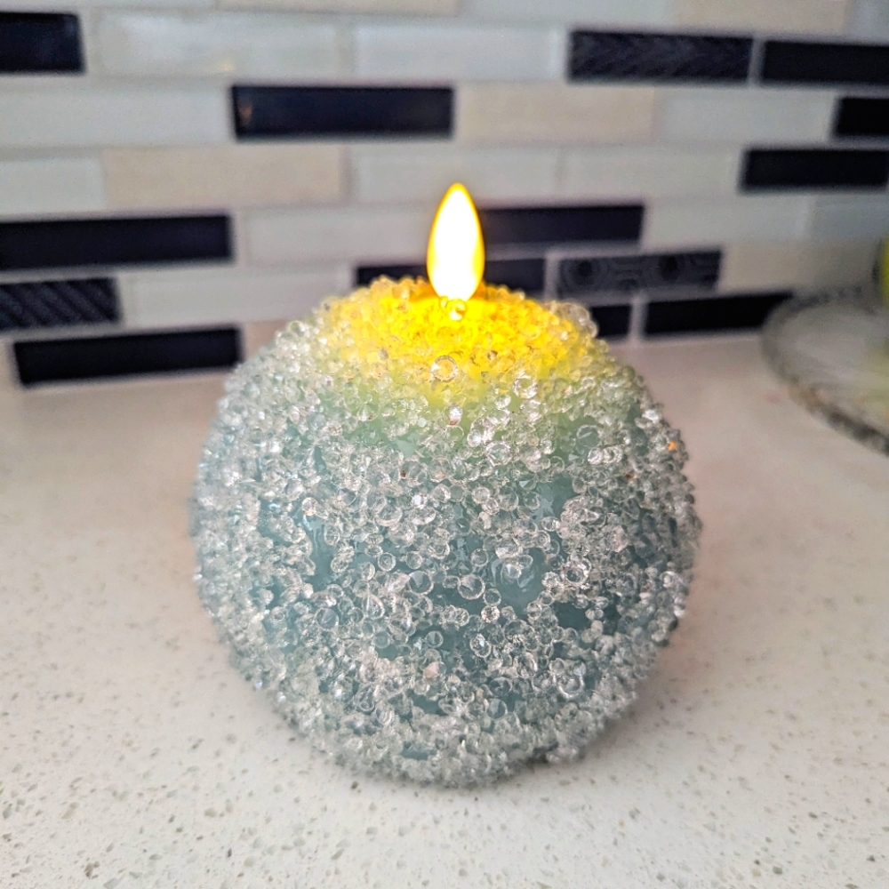 Luminara Beaded Sphere Candle